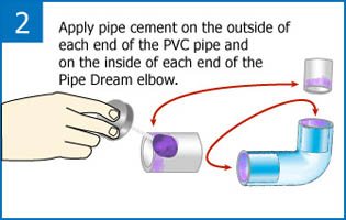 Pipe Dream Step 2: Apply pipe cement 